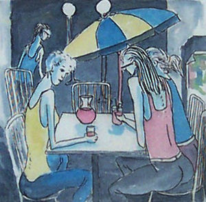 Cafe Scene (Main Etching SOLD)