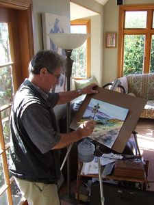 Ron Esplin at work at his home